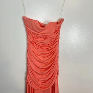 HOUSE OF CB Ivana Gathered Asymmetric Dress in Apricot Size Medium thumbnail 5