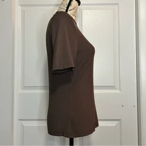 Verdusa Ribbed Mock Neck Short Sleeve Top thumbnail 3