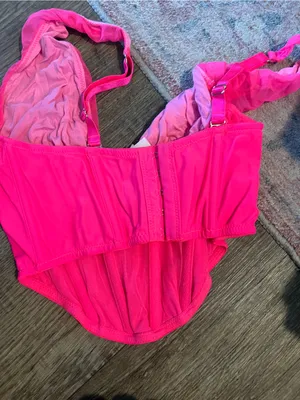 Urban outfitters pink mesh corset top M thumbnail 8