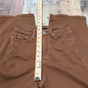 Judy Blue Women's Brown Denim High Rise Wide Leg Jeans Sz 1/25 Baggy 90s Stretch thumbnail 5