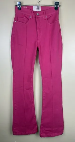Revice Denim Venus Flares Star Butt High Rise Jeans Pink Fuchsia Size 26 Retro Y2K thumbnail 1