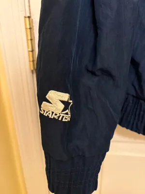Michigan Wolverines STARTER Navy Blue Y2K Style Quarter Zip Lightweight Jacket thumbnail 5