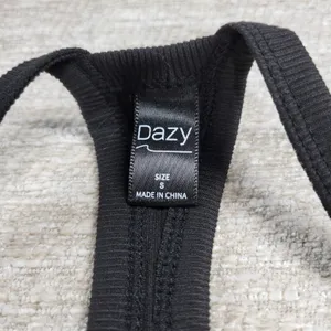 DAZY Shein Ribbed Maxi Dress Small Black Racerback Sleeveless Back Slit Bodycon thumbnail 5
