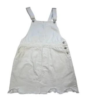 Envy White Denim Overall Skirt Womens Small‎ Pinafore Dress Mini Festival Boho thumbnail 1