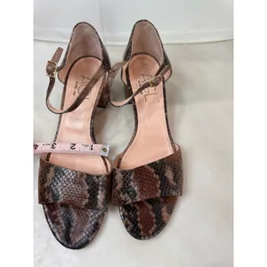 AGL Snake Embossed Brown Strappy Block Heel Sandals EU 39.5 thumbnail 5