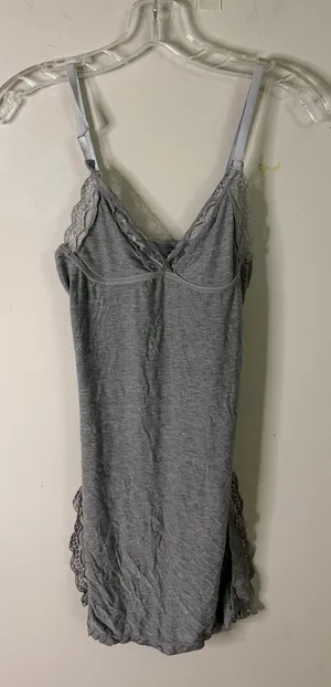 Women’s Gray Lace-Trim Sleep Slip thumbnail 1