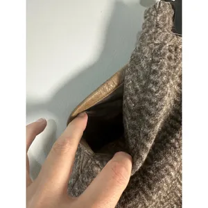 J.Crew Brown Herringbone‎ Wool Blend Mini Skirt Leather Trim Pockets Size 4 thumbnail 4