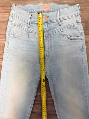 MOTHER Dazzler Yoke Front Ankle Jeans 25 Lots of Free Hugs Light Wash $238 thumbnail 8