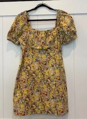 ASTR The‎ Label Floral Puff Sleeve Mini Dress Cottagecore Women's thumbnail 1