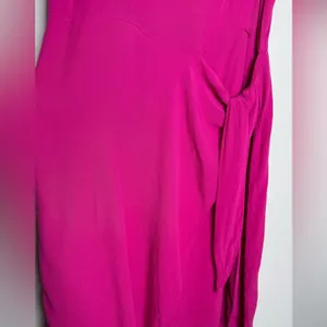 Anthropologie Maeve Pink Wrap Dress Tie Waist Mini Dress Puff Sleeve Feminine thumbnail 7