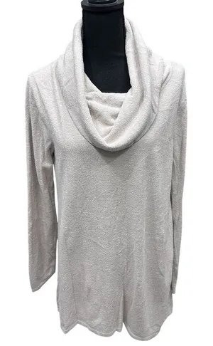 Barefoot Dreams CozyChic Ultra Lite Coastal Cowl Neck Tunic Sand Dune Size‎ M thumbnail 1