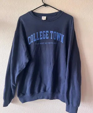 Port & Company College Town Navy Blue Crewneck Sweatshirt Unisex 50/50 thumbnail 1