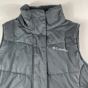 Columbia Vest Womens XS Black Quilted Puffer Full Zip Snaps Fleece Lined Pockets thumbnail 5