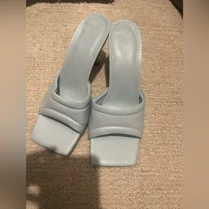 Nwot Asos Square Toe Heeled Sandals Baby Blue Us8 thumbnail 5