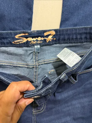 Seven7 Deep Blue Flare Wide-Leg Jeans thumbnail 4