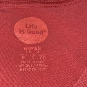 Life is Good T-shirt size small living on a pair rain boots print thumbnail 2