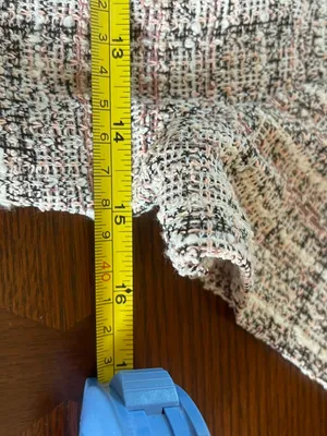 miami Pearl-Trim Tweed A-Line Dress in Cream and Gray thumbnail 6