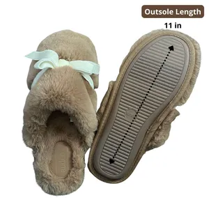 Auden Brown Slippers with Bow Fall Season Size 11 NWOT thumbnail 3