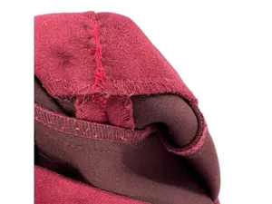 Calvin Klein Burgundy Faux Suede Sheath Dress Short Sleeve Gold Back Zip Size 2 thumbnail 6