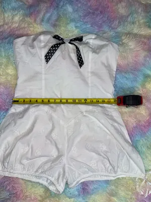 White Cute Romper Size XL thumbnail 4