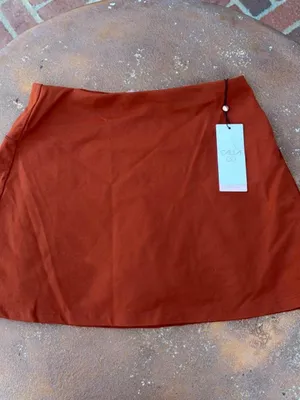 NWT calla rust mini tennis athletic skirt with built in shorts sz M #sporty #pickleball thumbnail 4