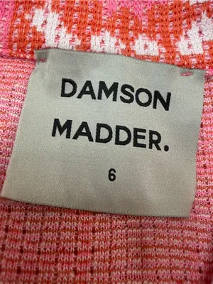 Damson Madder Bessie Wave Crochet Short Sleeve Co-ord Shirt Pink Orange 6 $136 thumbnail 10