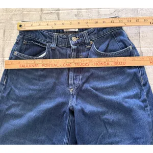 We The Free Blue Button Fly Wide Leg Cropped Jeans Boho Denim Sz 24 thumbnail 7