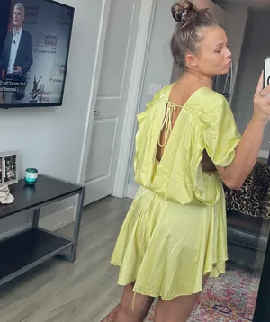 Boutique silk yellow romper thumbnail 4