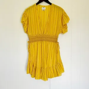 SAYLOR Metallic Stripe Smocked Waist Sundress Medium thumbnail 4