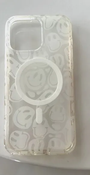 Velvet Caviar Clear Frosted Smiley iPhone Case With MagSafe 15 Pro Max thumbnail 1