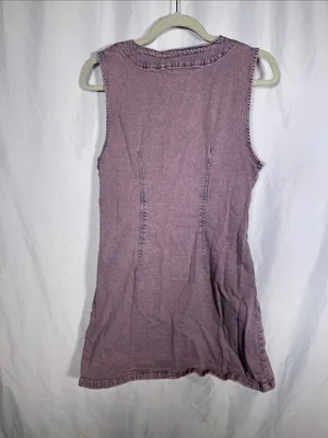 Gap Womens Mauve Purple Acid Wash Button Down Denim Mini Dress Medium thumbnail 5