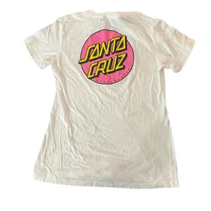 PacSun Santa Cruz T-Shirt Womens‎ Medium White Classic Dot Graphic Logo Skate Crewneck thumbnail 4