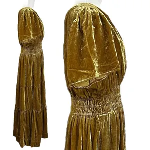 Anthropologie The Somerset Maxi Dress: Velvet Edition Bamboo Brown Size Medium thumbnail 8