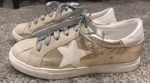 Gold And Silver Sneakers White Size 7 thumbnail 1