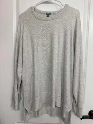 Aerie Heather Gray Oversized High Low Long Sleeve Top Women’s Large thumbnail 3