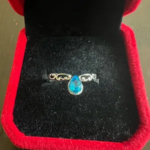 Silver Knuckle Ring for Women, Stackable Boho Joint Finger Midi Ring Size 6 New Blue thumbnail 2