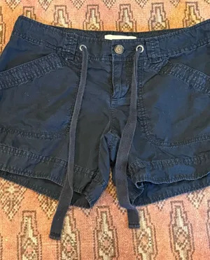 Old Navy Casual Black Drawstring Cotton Shorts thumbnail 1