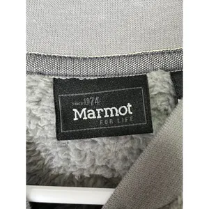 Marmot High Pile Sherpa Fleece Bomber Jacket Full Zip Teddy Cozy Heather Gray L thumbnail 5