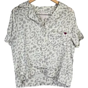 Spiritual Gangster hOMe Lover State of Mind Leopard Print Pajama‎ Top S NWT thumbnail 1