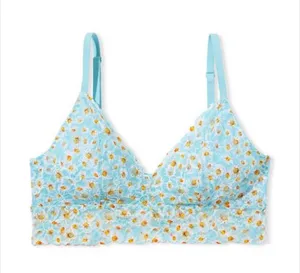 Victorias Secret Serenity Blue Floral Lace Unlined Bralette thumbnail 3