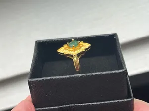 Anthropologie 925 emerald crystal ring mcm thumbnail 6