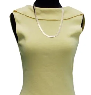 Cache Yellow Reversible Stretch Shawl Collar Top New Silk Nylon Knit $88 NWT thumbnail 1