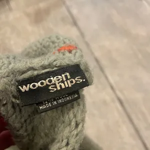 Wooden Ships Gray Knit Headband with Red Accents thumbnail 2