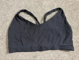 Athleta Strappy Sports Bra in Black Size 1X Athleisure Gym Workout Sporty READ thumbnail 1