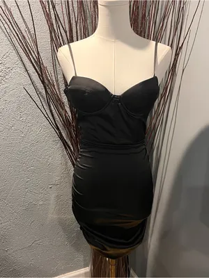 🌸Nwot Oh Polly Confident Black Corset Mini Dress Size 0🌸 thumbnail 2