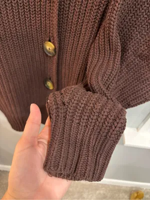 Free People Swim Too Deep Cardi size XS in Brown oversized button front ribbed thumbnail 9