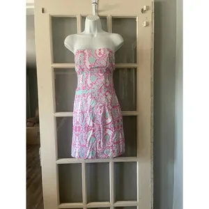 KAELI SMITH‎ Meghan Shell Mirror Sundress Dress Aqua/Pink thumbnail 4