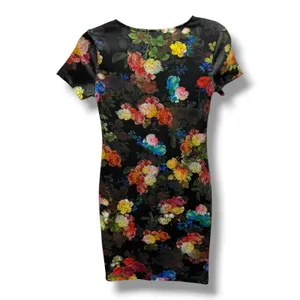 Romeo‎ + Juliet Couture Floral Bodycon Mini Dress Black V Neck XS NEW nWT thumbnail 4