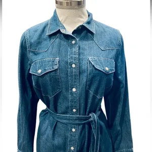 J.CREW Denim shirtdress with tie belt Size 6 thumbnail 7
