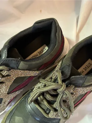 Steve Madden Olive Camo & Burgundy Crystal-Trim Sneaker thumbnail 7